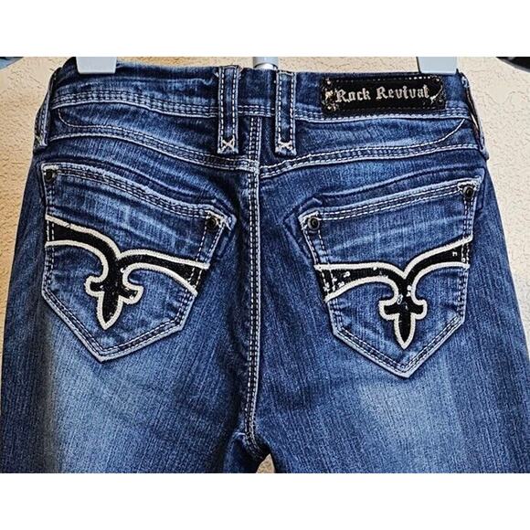 Size 27 Rock Revival Charlotte Easy Boot Cut Jeans - SEE PHOTOS AND DESCRIPTION - Picture 1 of 16